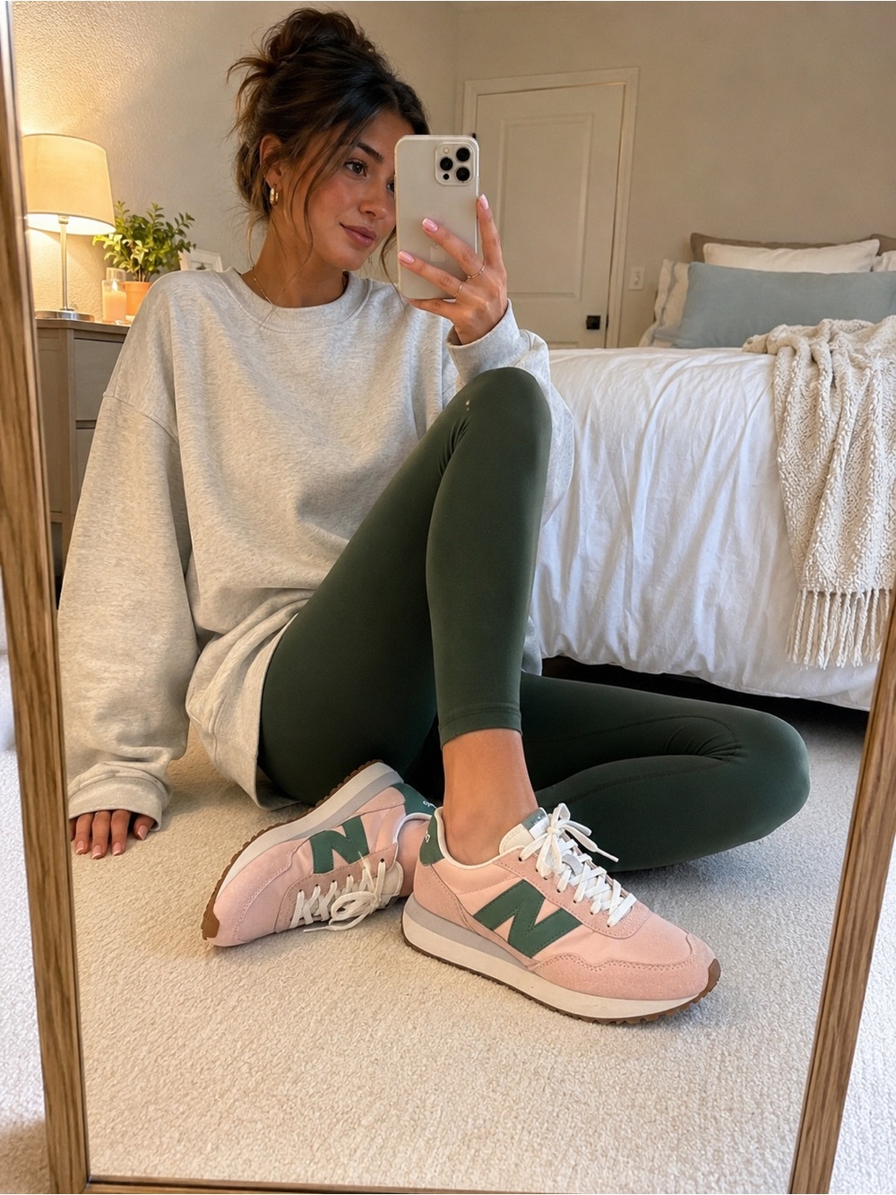 New Balance 237 Sneakers Pink Green Retro Runner Shoes Women’s 7 Y2K EUC - Picture 1 of 14